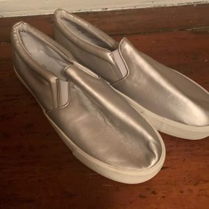**SOLD***NWOT ANN TAYLOR LOFT SILVER FLAT SNEAKERS